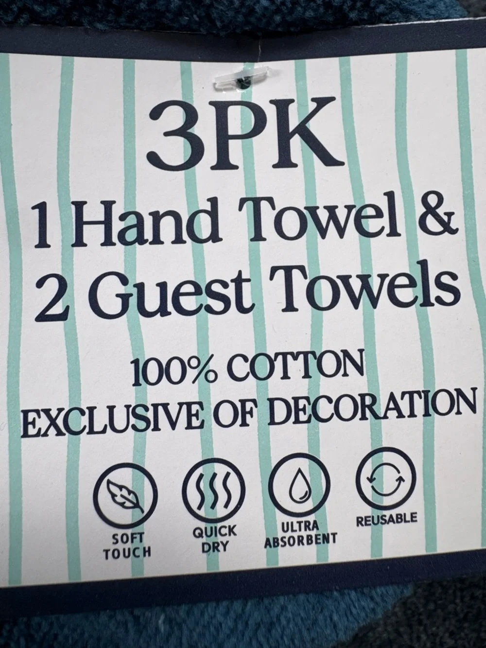 Patriotic Blue 'America' Guest Hand Towel Set - Embroidered Red & White Accents